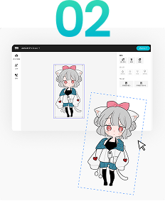 エディタに画像をドロップしている様子