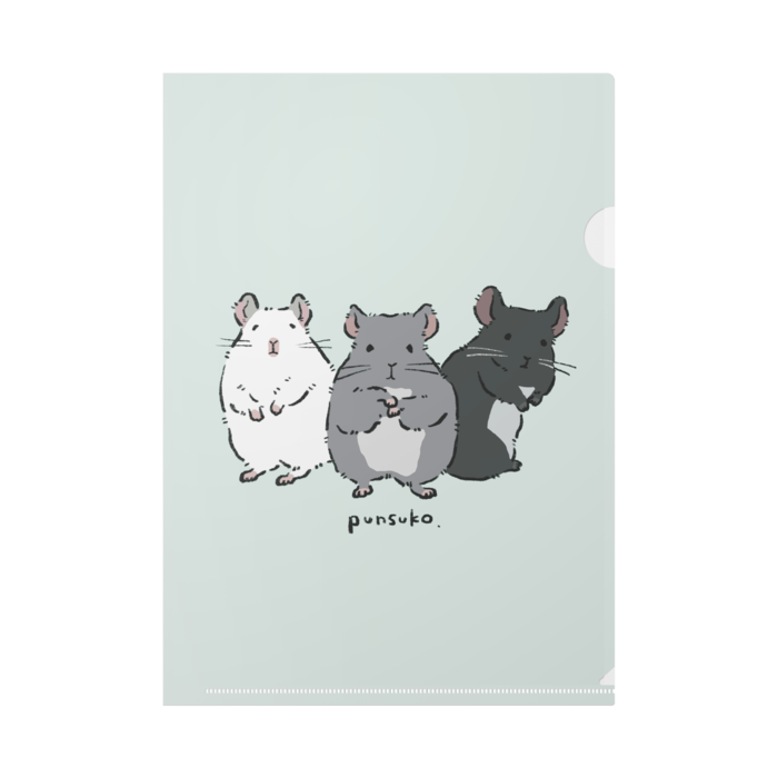 punsuko家のみんな クリアファイル - A4