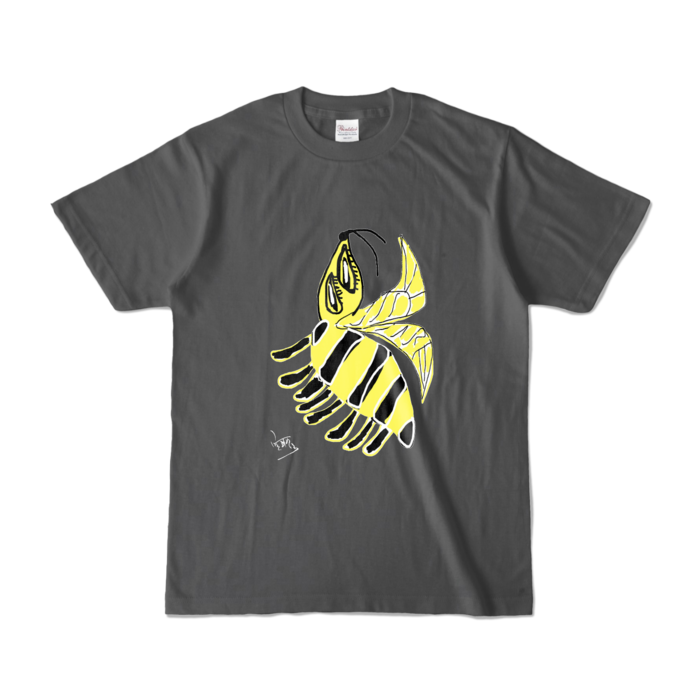 ハチTシャツ - S - チャコール (濃色)