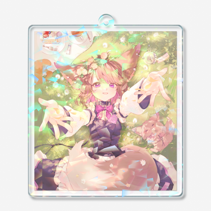 ホログラムアクリルキーホルダー - 70 × 70mm