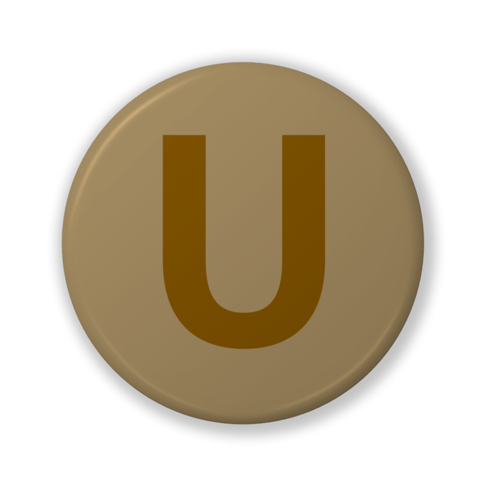 【U(ユー)】〈ブラウン〉缶バッジ- 32mm