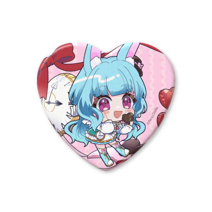 ハート缶バッジ - 57 × 52.5mm