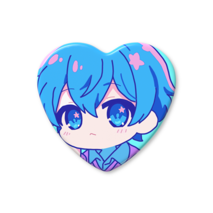 ハート缶バッジ2 - 57 × 52.5mm