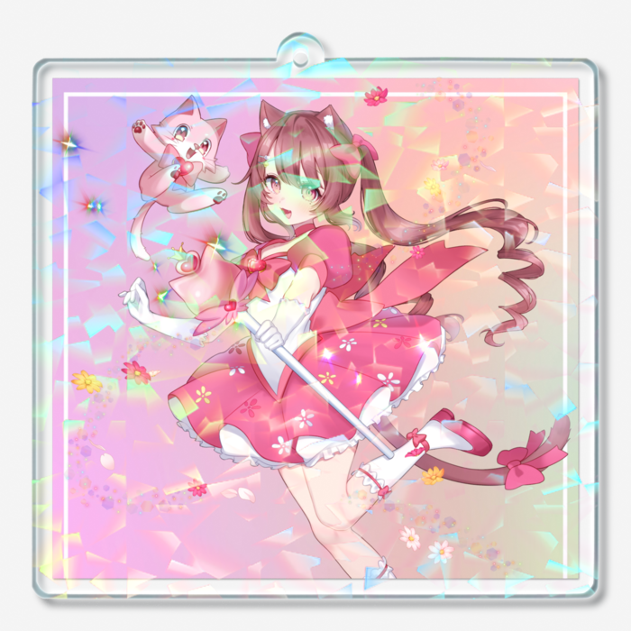 ホログラムアクリルキーホルダー - 70 × 70mm