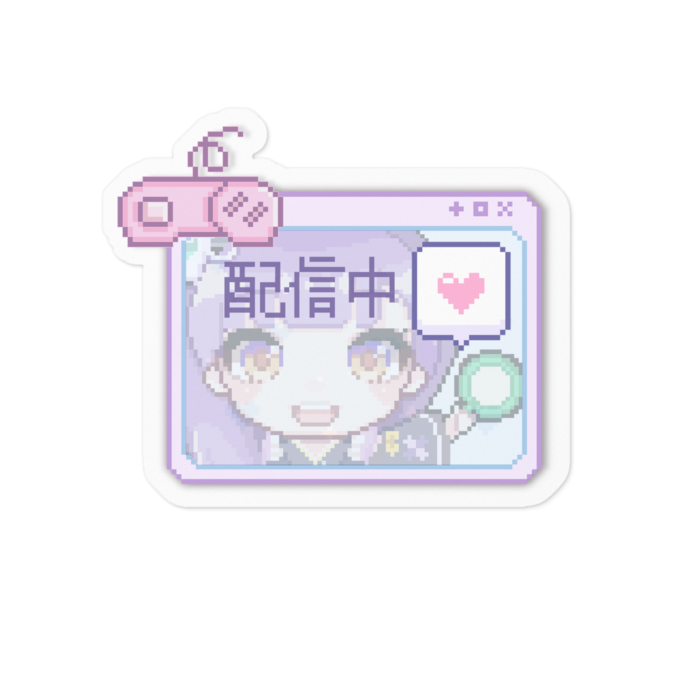 配信中ステッカー - 100 x 100 (mm)