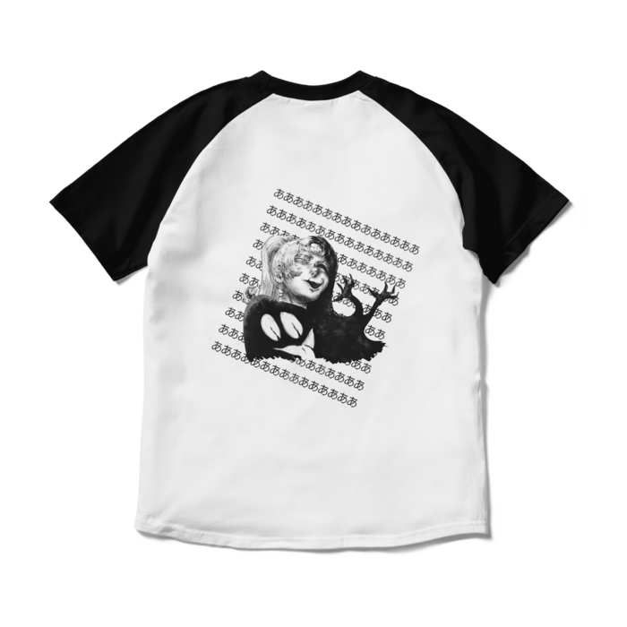 ラグランTシャツ - M - ホワイト×ブラック