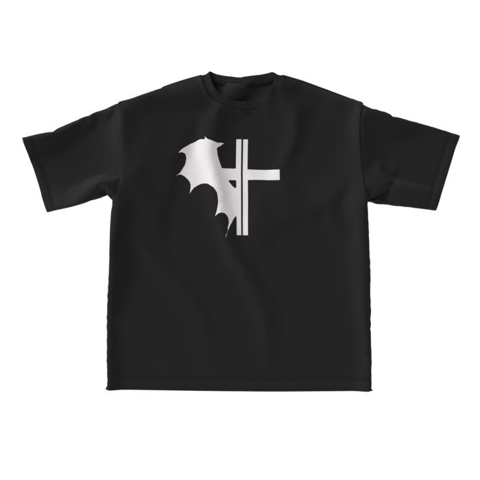ビッグシルエットTシャツ黒 - L - 正面