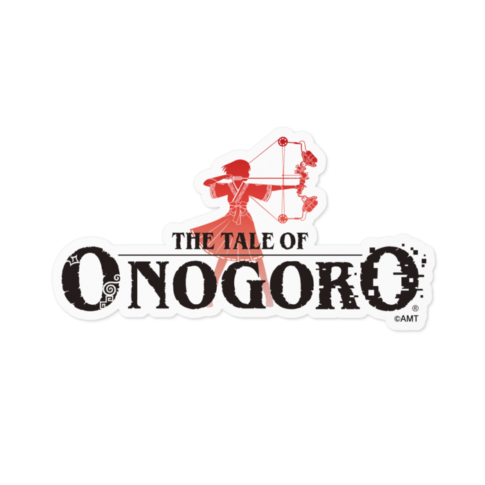 『オノゴロ物語』ロゴ（カラー）ステッカー - 100 x 100 (mm) - ホワイト