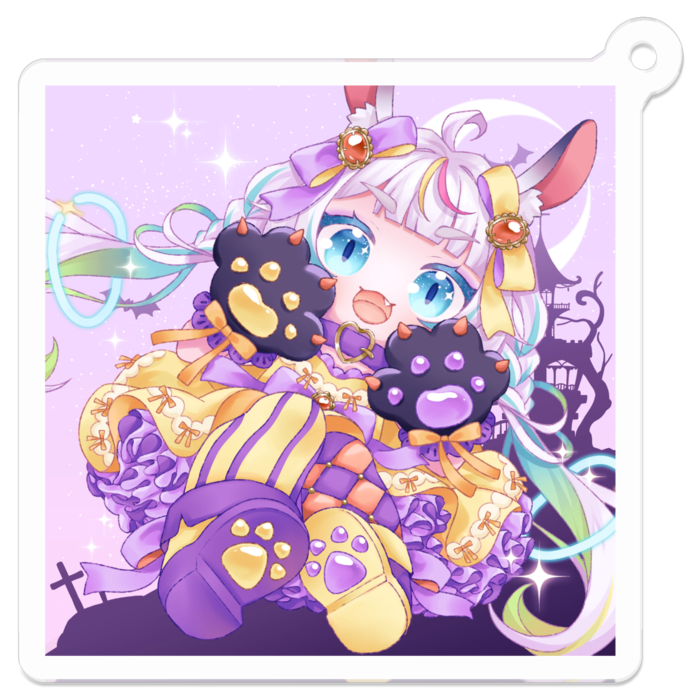 うさちゃん（背景付き）：50 x 50 (mm)