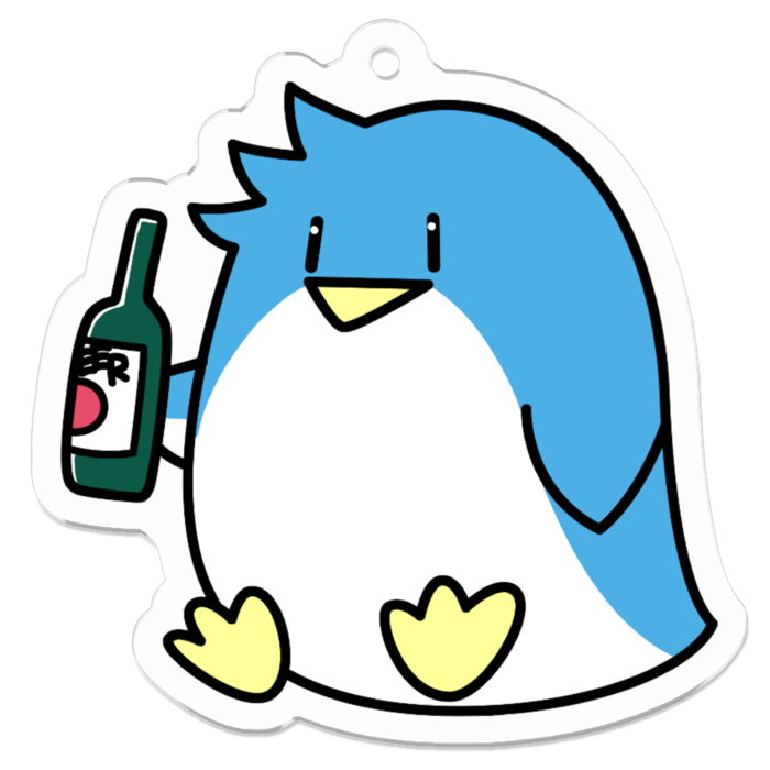 アクリルキーホルダー(コーティング) - ビールを片手に