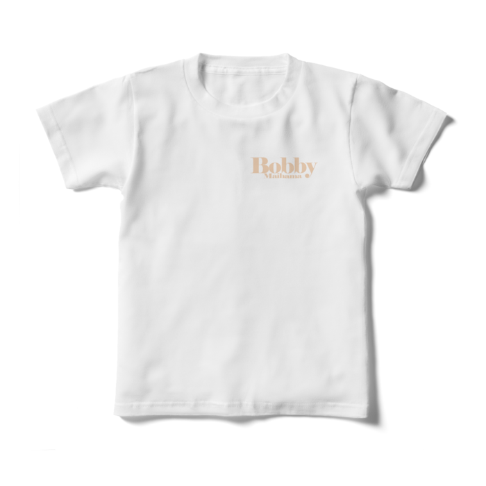 BobbyのキッズTシャツ（ワンポイントロゴ・ナチュラル） - 130cm