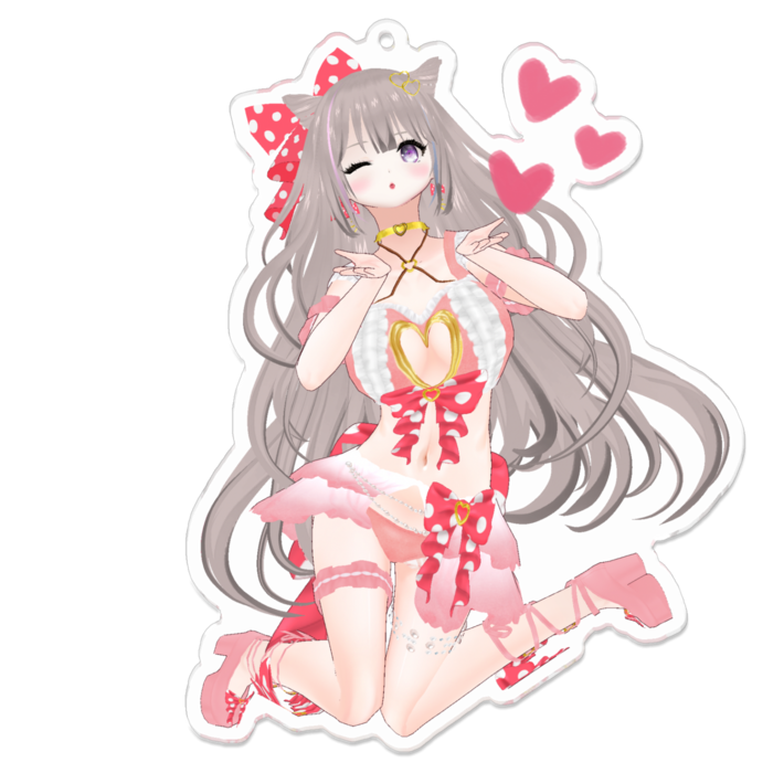 ウィンク♡Pink ver.キーホルダー(通常版)(Wink♡Pink ver.keychain standard)- 100 x 100 (mm)