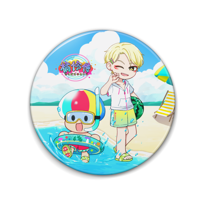 【夏限定】Wたちばな【犯行現場】缶バッジ 76mm