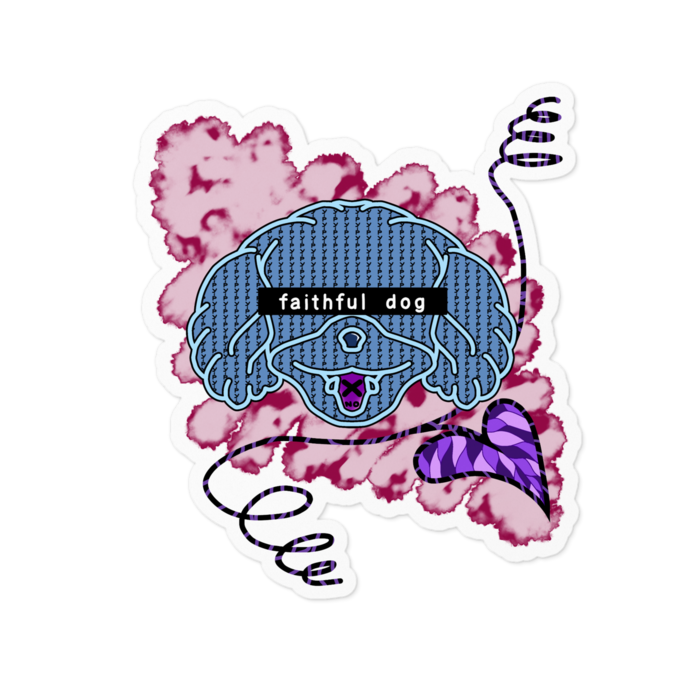忠犬？ステッカー - 100 x 100 (mm)(1)