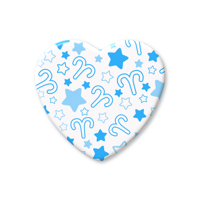 ハート缶バッジ - 57 × 52.5mm