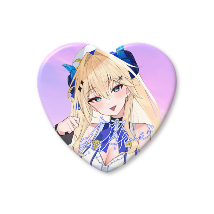 ハート缶バッジ - 52.5 × 57mm