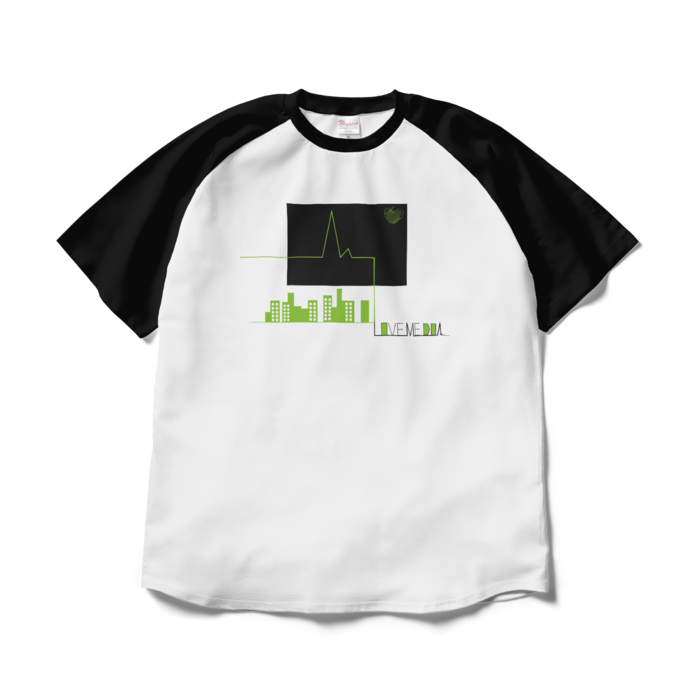 ラグランTシャツ - XL - ホワイト×ブラック