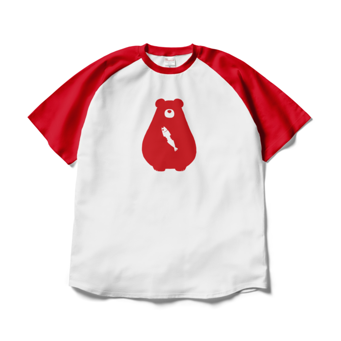 ラグランTシャツ - XL - ホワイト×レッド