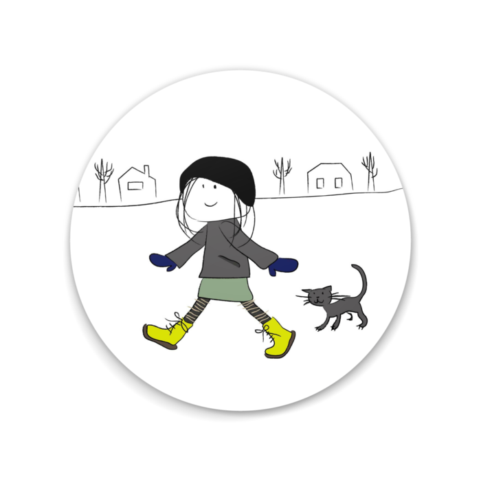 冬さんぽ・缶ミラー - 75mm