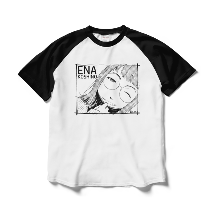ラグランTシャツ - L - ホワイト×ブラック