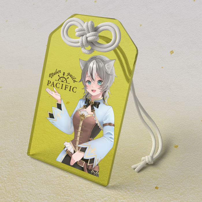 アクリルお守り - 50 × 80mm(黄）