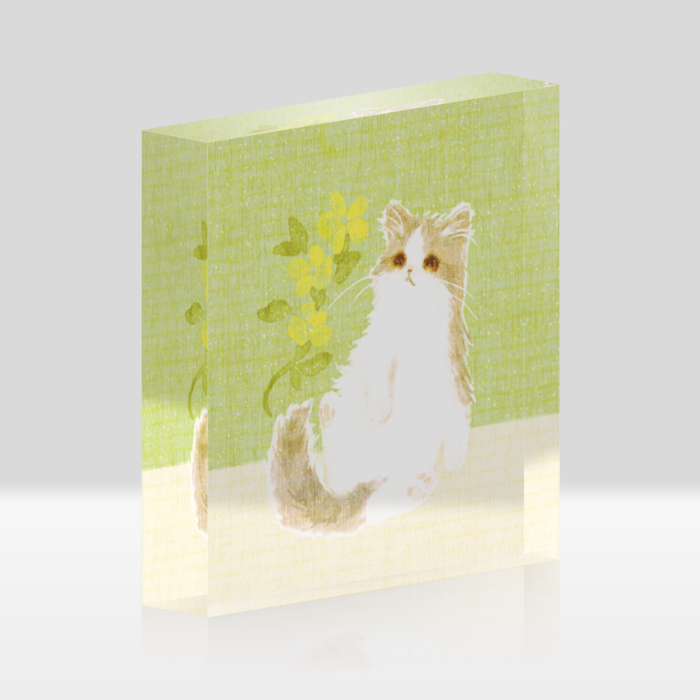 アクリルブロッククリア緑 - 100x100mm