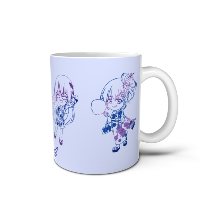 マグカップ（ブルー系） - 直径 8cm / 高さ 9.5cm