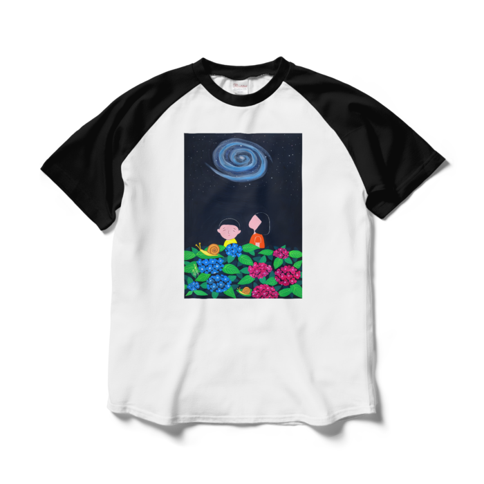 ラグランTシャツ - L - ホワイト×ブラック