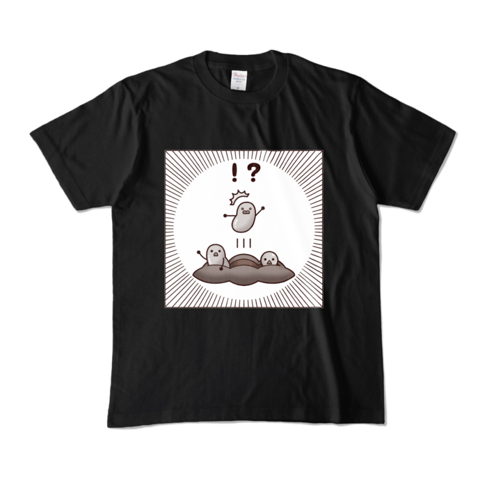 カラーTシャツ 白黒ver 黒 M