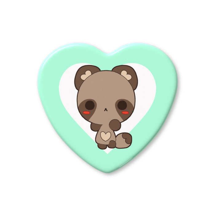 ハート缶バッジ - 57 × 52.5mm