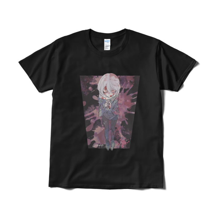 Tシャツ (ゆーり/白&黒)- L - ブラック