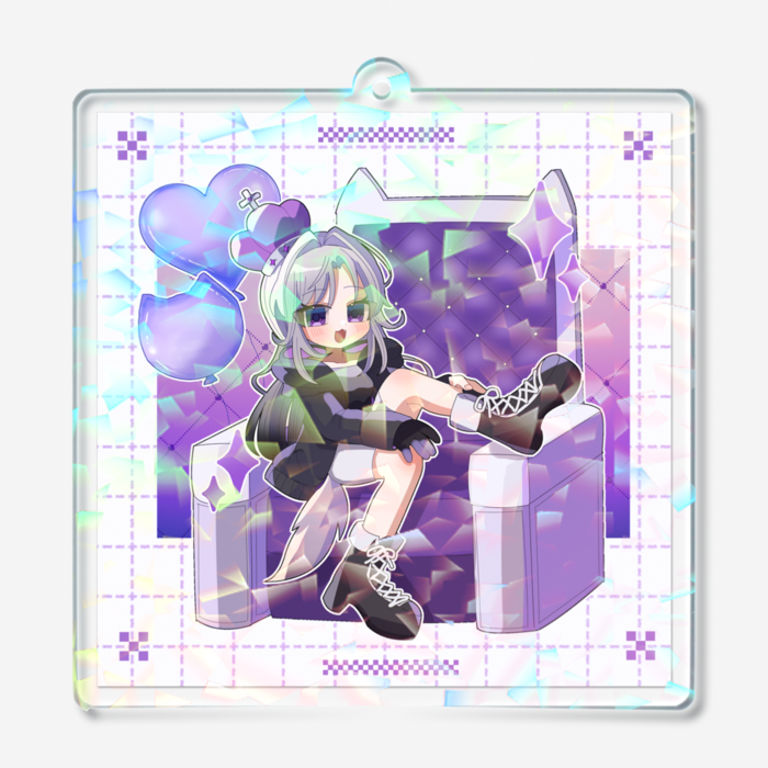 ホログラムアクリルキーホルダー - 70 × 70mm