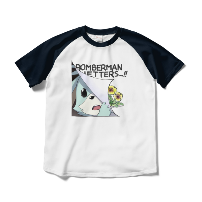 ラグランTシャツ - M - ホワイト×ネイビー