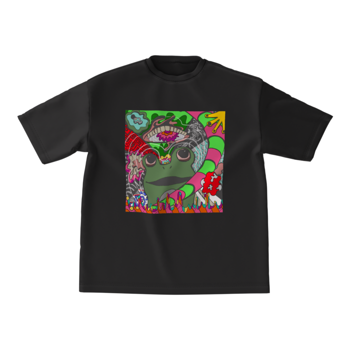 ビッグシルエットTシャツ(黒) - M - 正面