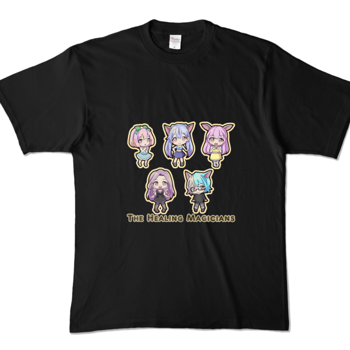 カラーTシャツ - XL - 黒／カラー柄