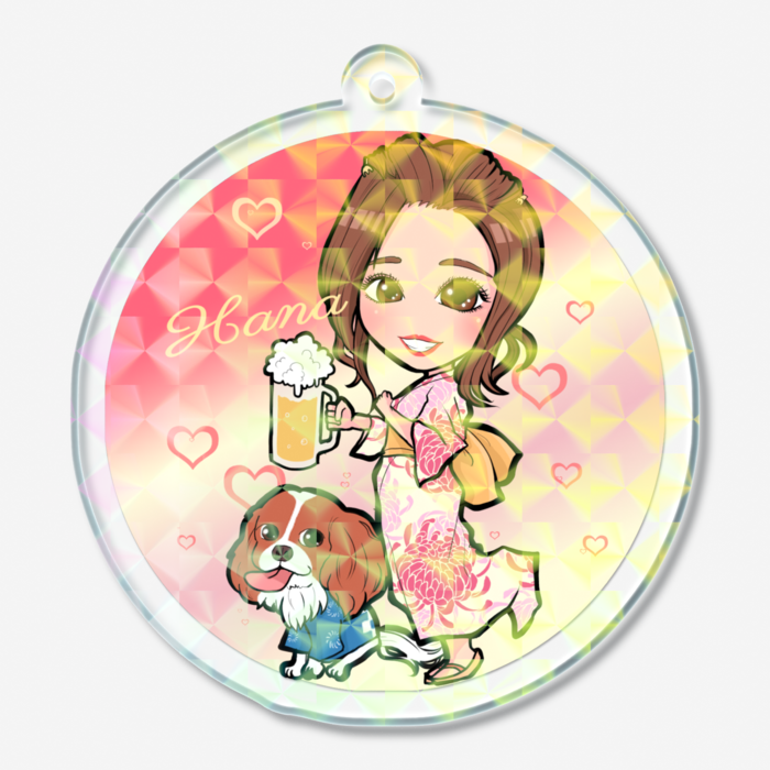 ホログラムアクリルキーホルダー - 50 × 50mm