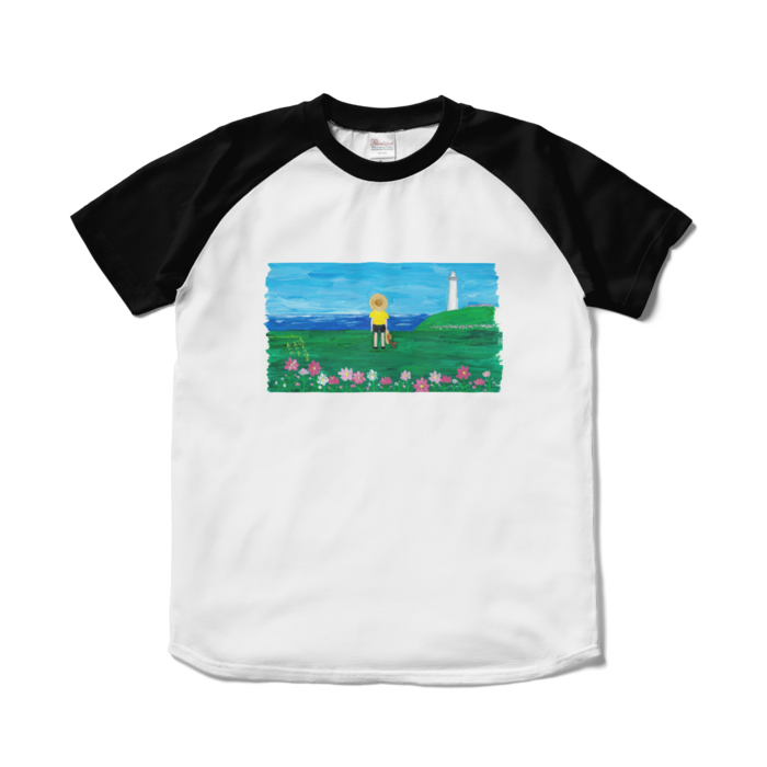 ラグランTシャツ - S - ホワイト×ブラック