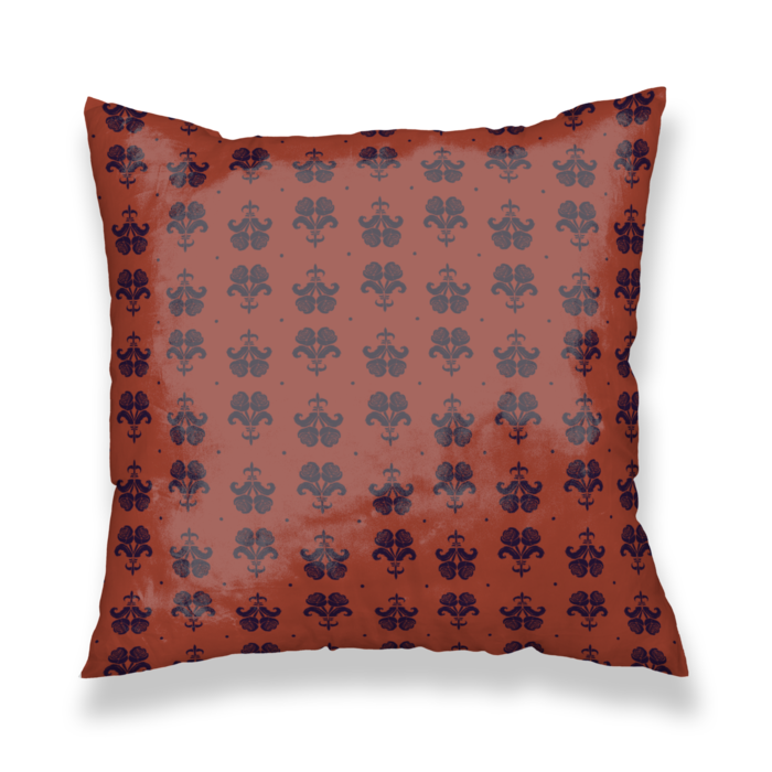 クッションカバー - 450x450(mm)　赤と紫