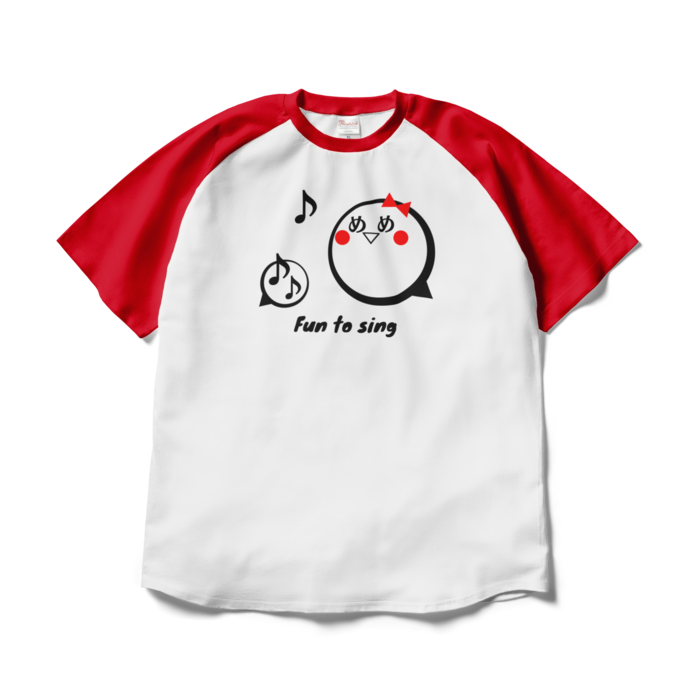 ラグランTシャツ - XL - ホワイト×レッド