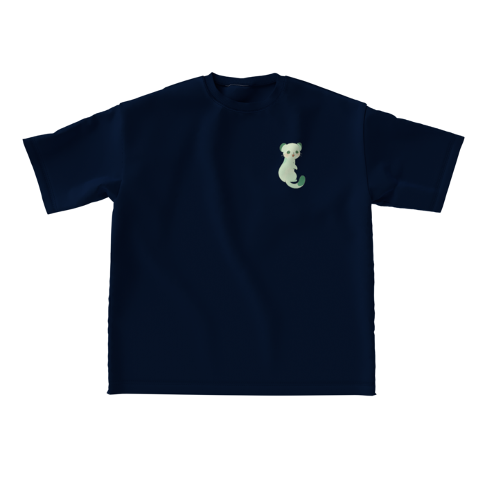 ビッグシルエットTシャツ - L - 両面(藍)