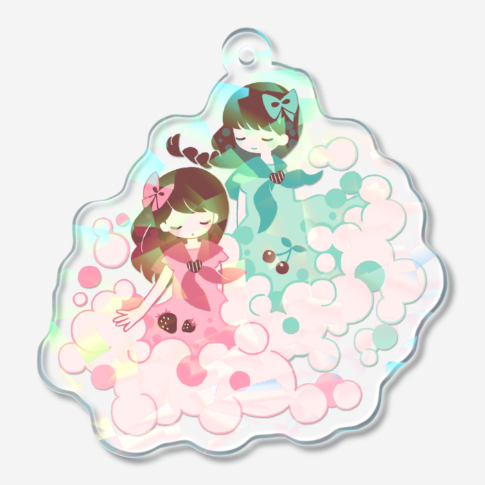 ホログラムアクリルキーホルダー - 50 × 50mm