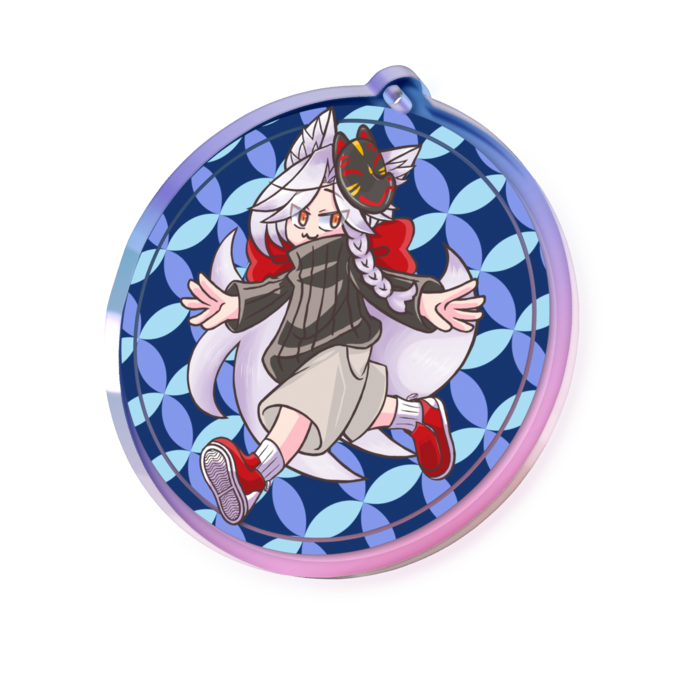 オーロラアクリルキーホルダー - 50 × 50mm