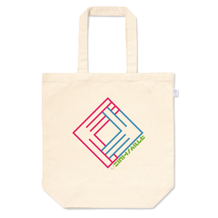 トートバッグ - M - ピンク×水 プリント面積中(4)