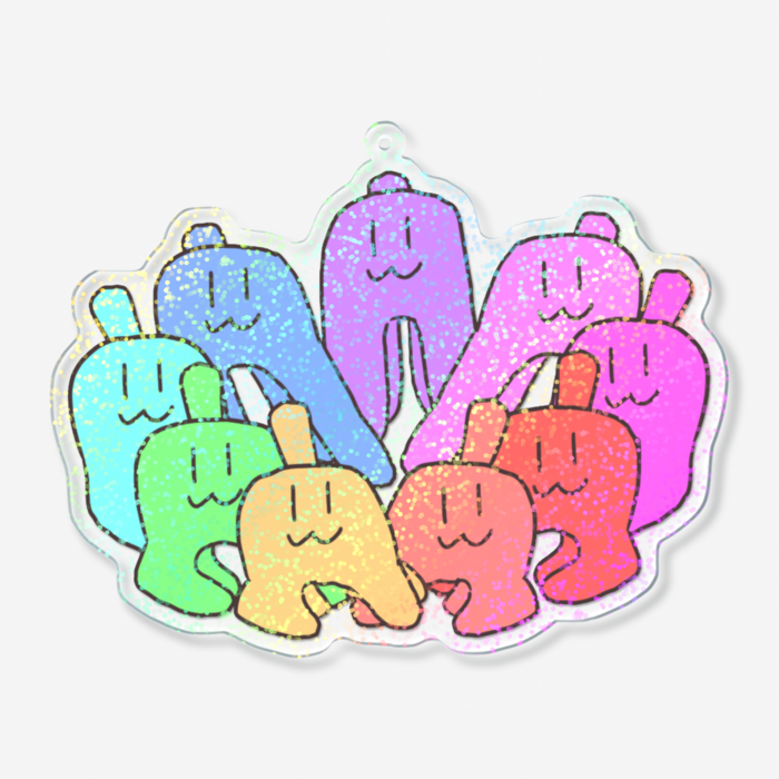 ホログラムアクリルキーホルダー - 100 × 100mm