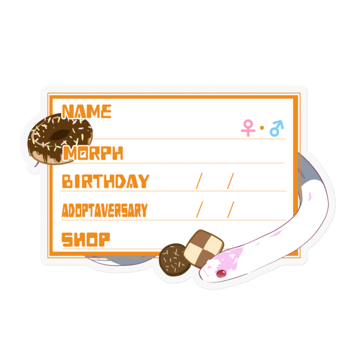 【🐍お名前ステッカー】カリキン(アルビノハイホワイト) ‐お菓子(英語)