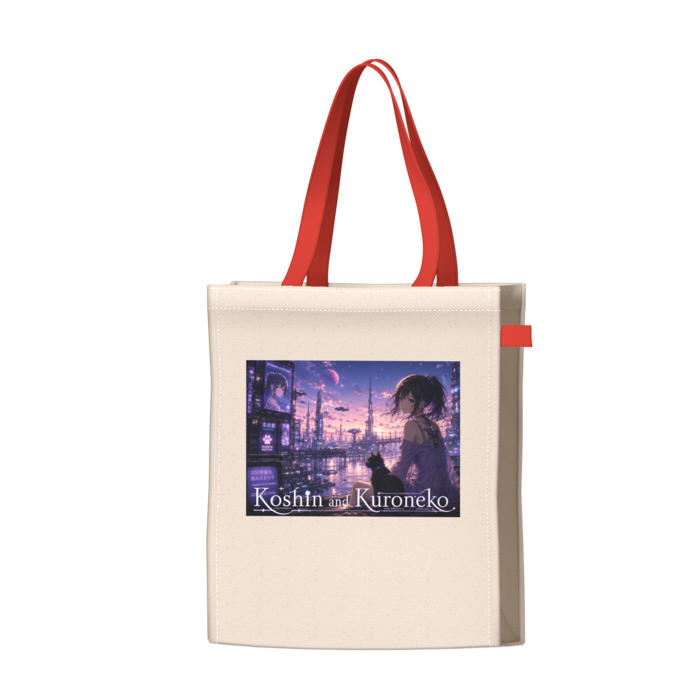 ツートンカラーバッグ - レッド - W34 × H41 × D14cm