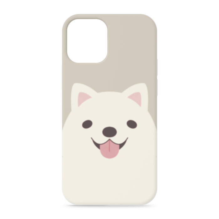 iPhoneケース　サモエド　iPhone 12mini　正面印刷のみ　ベージュ