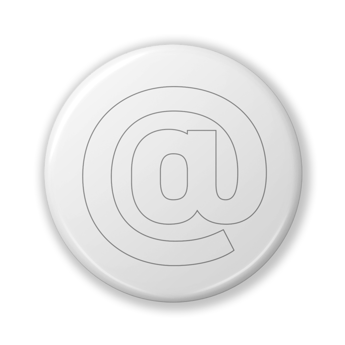 【@(アット)】〈ホワイト〉缶バッジ- 32mm