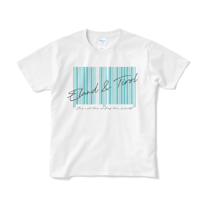 白Tシャツ(短納期) - S - 水色バーコード