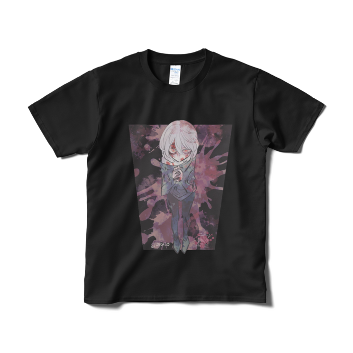 Tシャツ (ゆーり/白&黒)- S - ブラック